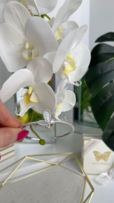 .925 Silver Mother Of Pearl Butterfly Women's Bangle Bracelet Jewelry 2022 Silver Mother Of Pearl Butterfly Women's Bangle Jewelry Olga Nikoza Swimwear