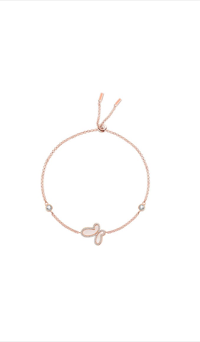 Bracelets Adjustable / Rose Gold 18k Rose Gold w/ Mother Of Pearl Of Cubic Zirconia Encrusted Butterfly Bracelet 2022 Rose Gold 18K Plated Mother Of Pearl Butterfly Bracelet Olga Nikoza Swimwear