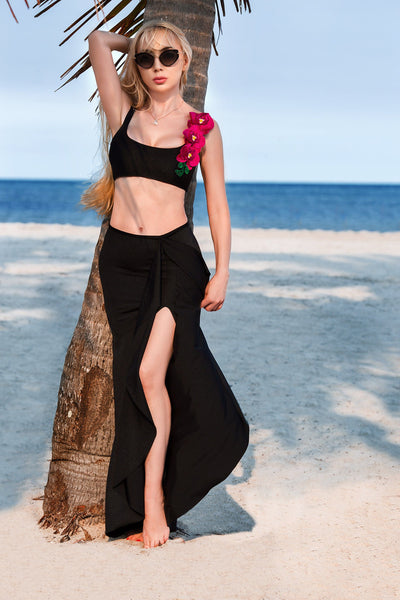 Arcellia Fucsia Skirt Cover-Up Resort Wear 2022 Nikoza Swimwear Arcellia Fucsia Black Skirt Cover-Up Olga Nikoza Swimwear
