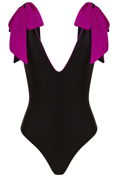 black-pink-reversible / XS American Lady Fuchsia/Black Reversible One Piece Swimsuit 2022 Nikoza Swimwear American Lady Fuchsia Black One Piece Swimsuit Olga Nikoza Swimwear
