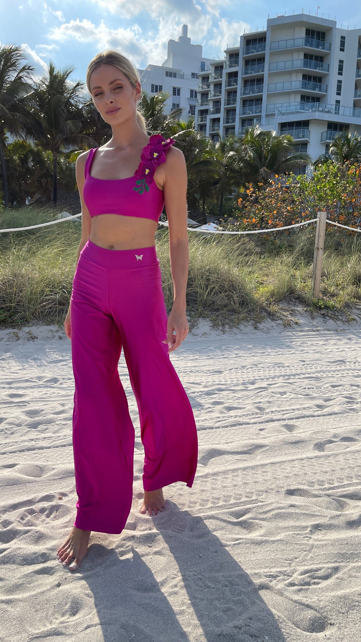 Fisher Island Fucsia Resort Pants Cover Up 2022 Nikoza Swimwear Fucsia Fisher Island Resort Wear Pants Olga Nikoza Swimwear