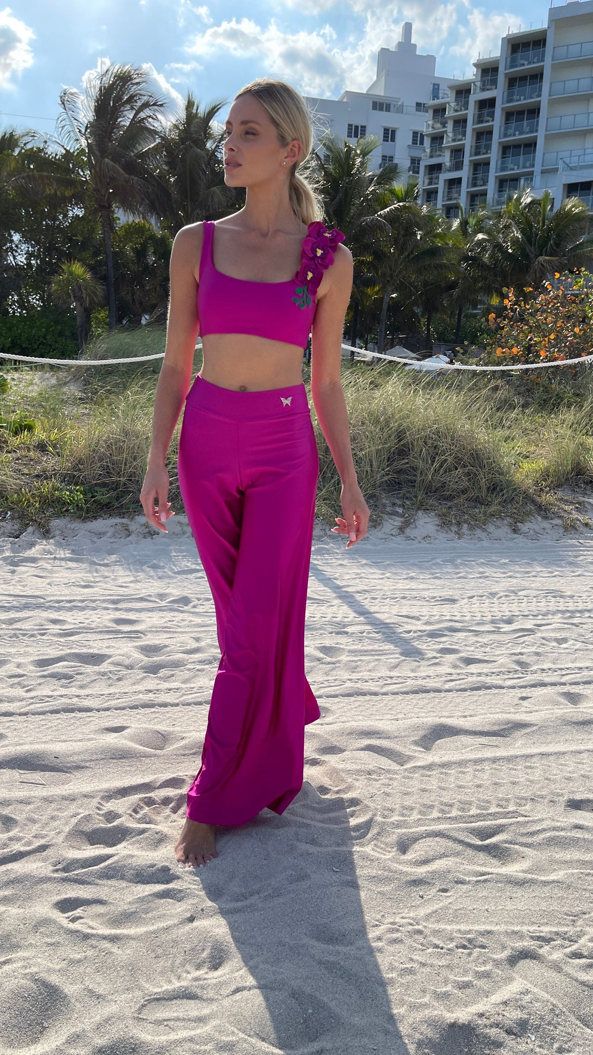 Fisher Island Fucsia Resort Pants Cover Up 2022 Nikoza Swimwear Fucsia Fisher Island Resort Wear Pants Olga Nikoza Swimwear