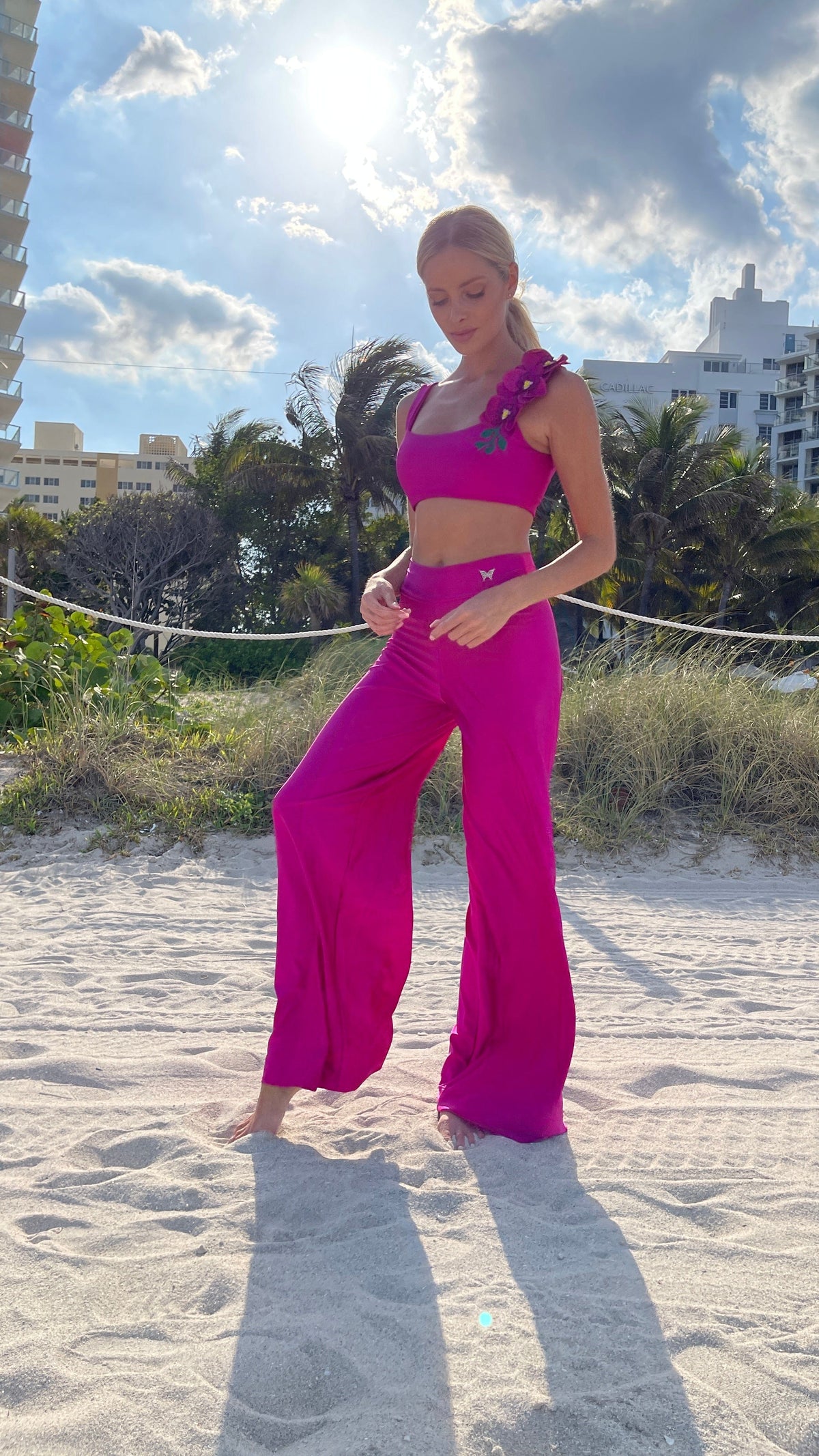 Fisher Island Fucsia Resort Pants Cover Up 2022 Nikoza Swimwear Fucsia Fisher Island Resort Wear Pants Olga Nikoza Swimwear
