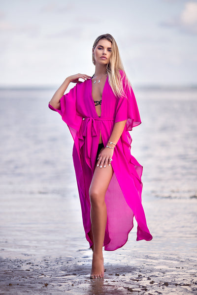 cover up Fuchsia / One Size Key Largo cover up (long) 2023 Nikoza Swimwear Key Largo cover up (long) Olga Nikoza Swimwear