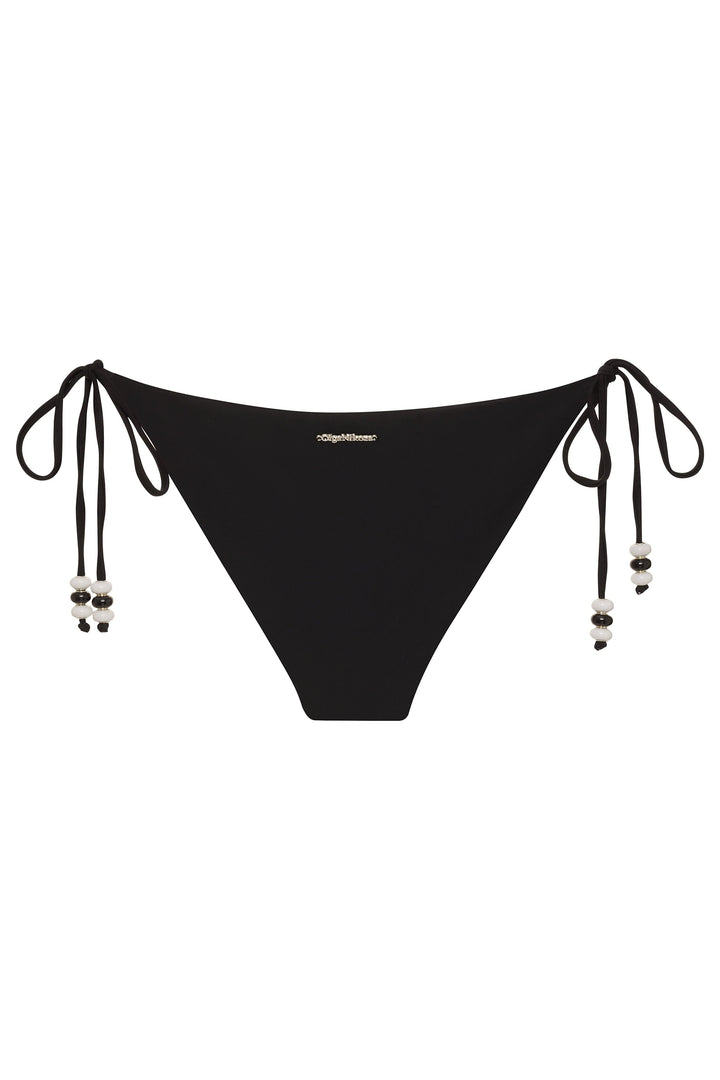 Lycaste Fuchsia w/ Embroidered Orchid Tie Side Bikini Bottom 2022 Nikoza Swimwear Lycaste Fuchsia Designer Tie Side Bikini Bottom Olga Nikoza Swimwear