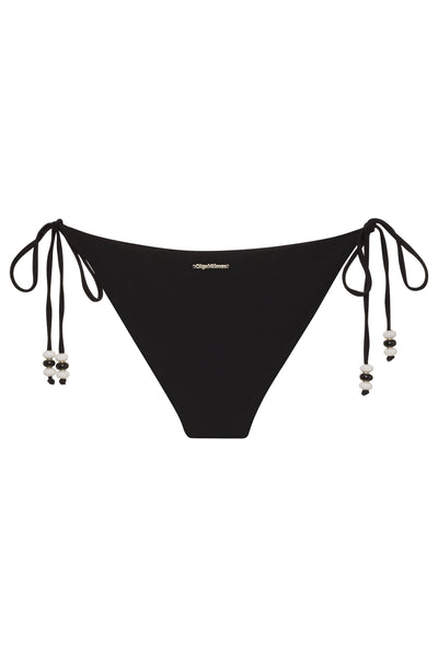Lycaste Fuchsia w/ Embroidered Orchid Tie Side Bikini Bottom 2022 Nikoza Swimwear Lycaste Fuchsia Designer Tie Side Bikini Bottom Olga Nikoza Swimwear