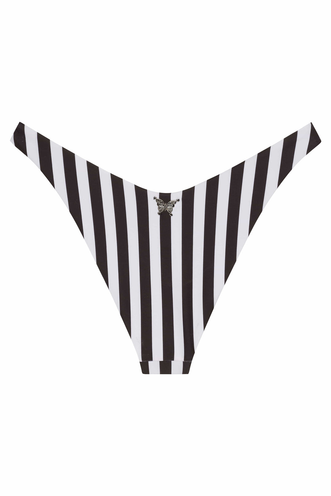 Orchids of Biscayne Black & White Stripe Bikini Bottom 2022 Nikoza Swimwear Orchids of Biscayne Stripe Bikini Bottom Olga Nikoza Swimwear