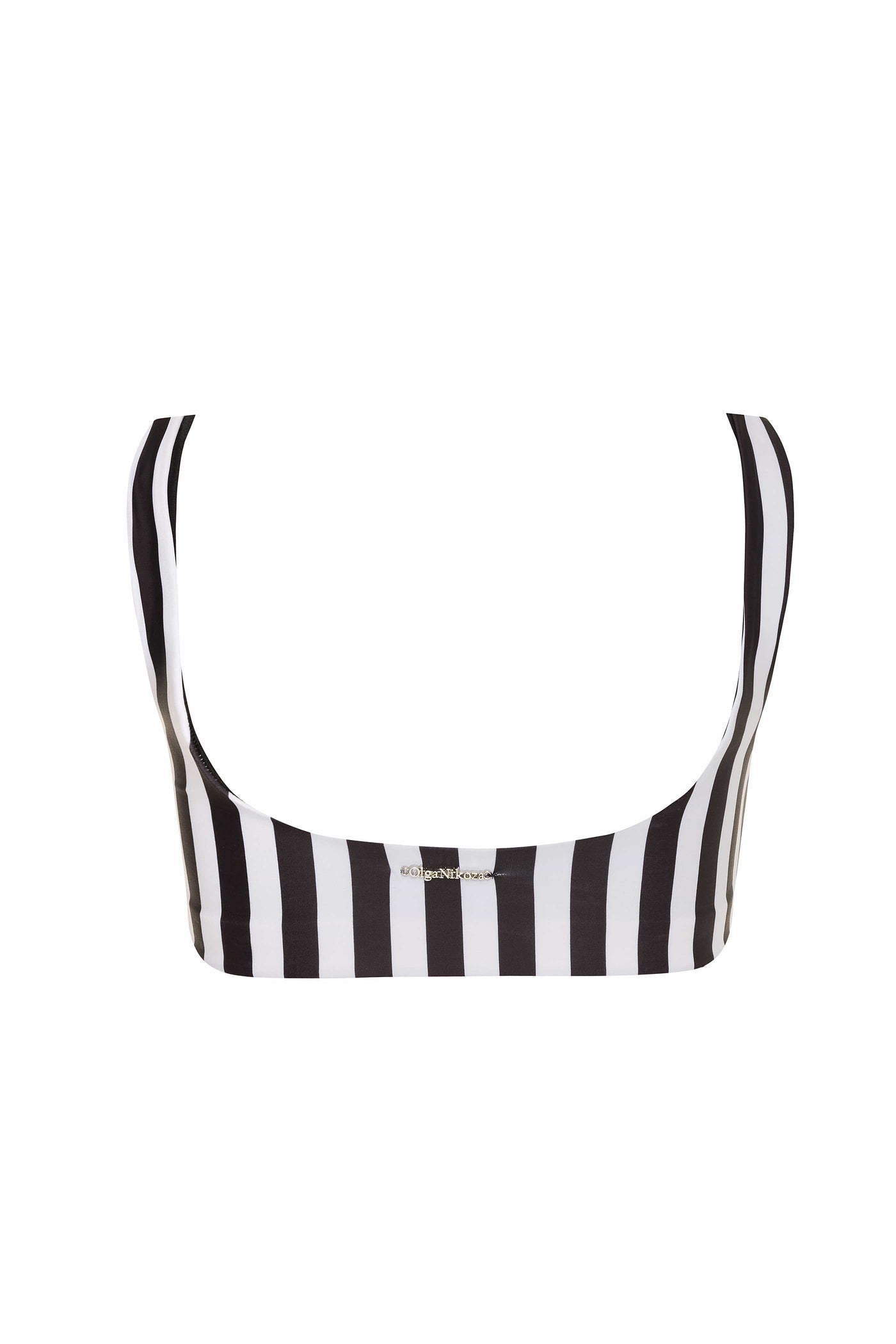 Orchids of Biscayne Black & White Stripe Bikini Top 2022 Nikoza Swimwear Orchids of Biscayne Stripe Bikini Top Olga Nikoza Swimwear