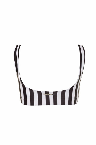 Orchids of Biscayne Black & White Stripe Bikini Top 2022 Nikoza Swimwear Orchids of Biscayne Stripe Bikini Top Olga Nikoza Swimwear