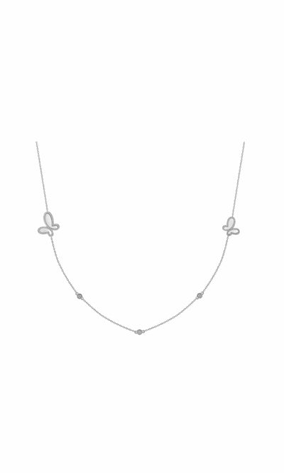 Silver 18K Rose Gold CZ & Mother Of Pearl Butterfly Women's Long Necklace Jewelry 2022 18K Rose Gold Butterfly Women's Long Necklace Jewelry Olga Nikoza Swimwear