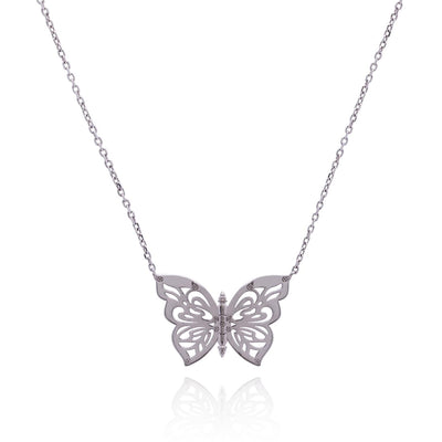 Necklace silver 18k Rose Gold Papillon Butterfly Women's Necklace Jewelry 2022 18k Rose Gold Papillon Butterfly Necklace Women's Jewelry Olga Nikoza Swimwear