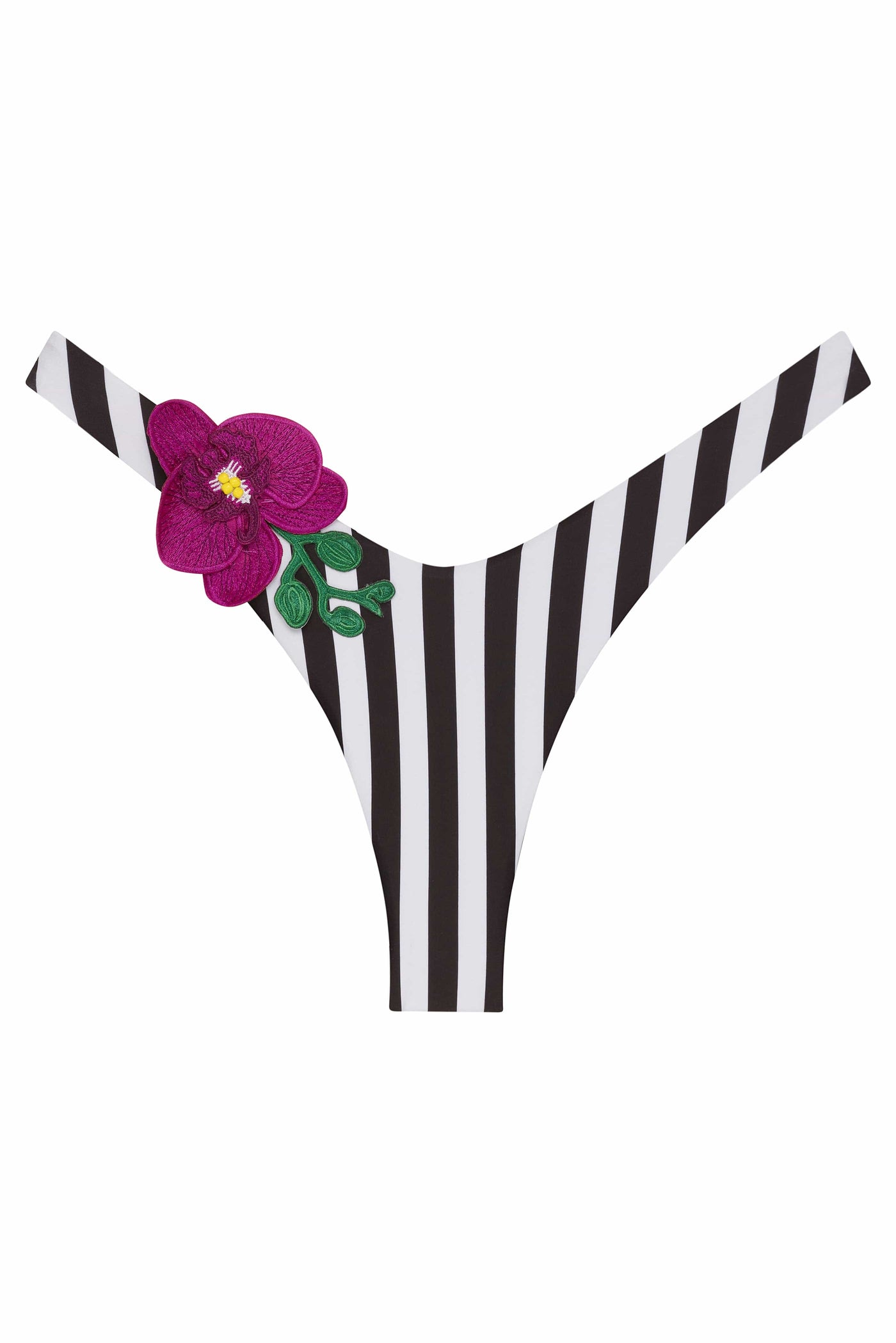 Stripe / XS Orchids of Biscayne Fuchsia Bikini Bottom 2022 Nikoza Swimwear Orchids of Biscayne Fuchsia Bikini Bottom Olga Nikoza Swimwear