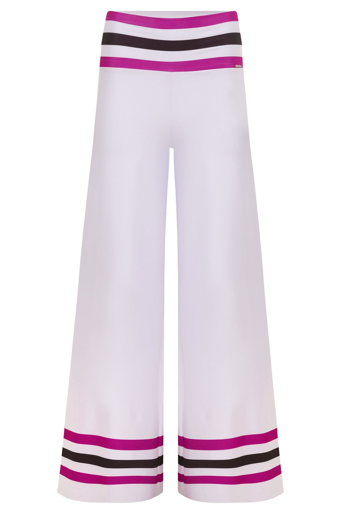 White / XS Star Island Black w/ Fucsia & White Stripe Resort Pants Cover Up 2022 Nikoza Swimwear Black Fucsia White Stripe Star Island Pants Olga Nikoza Swimwear