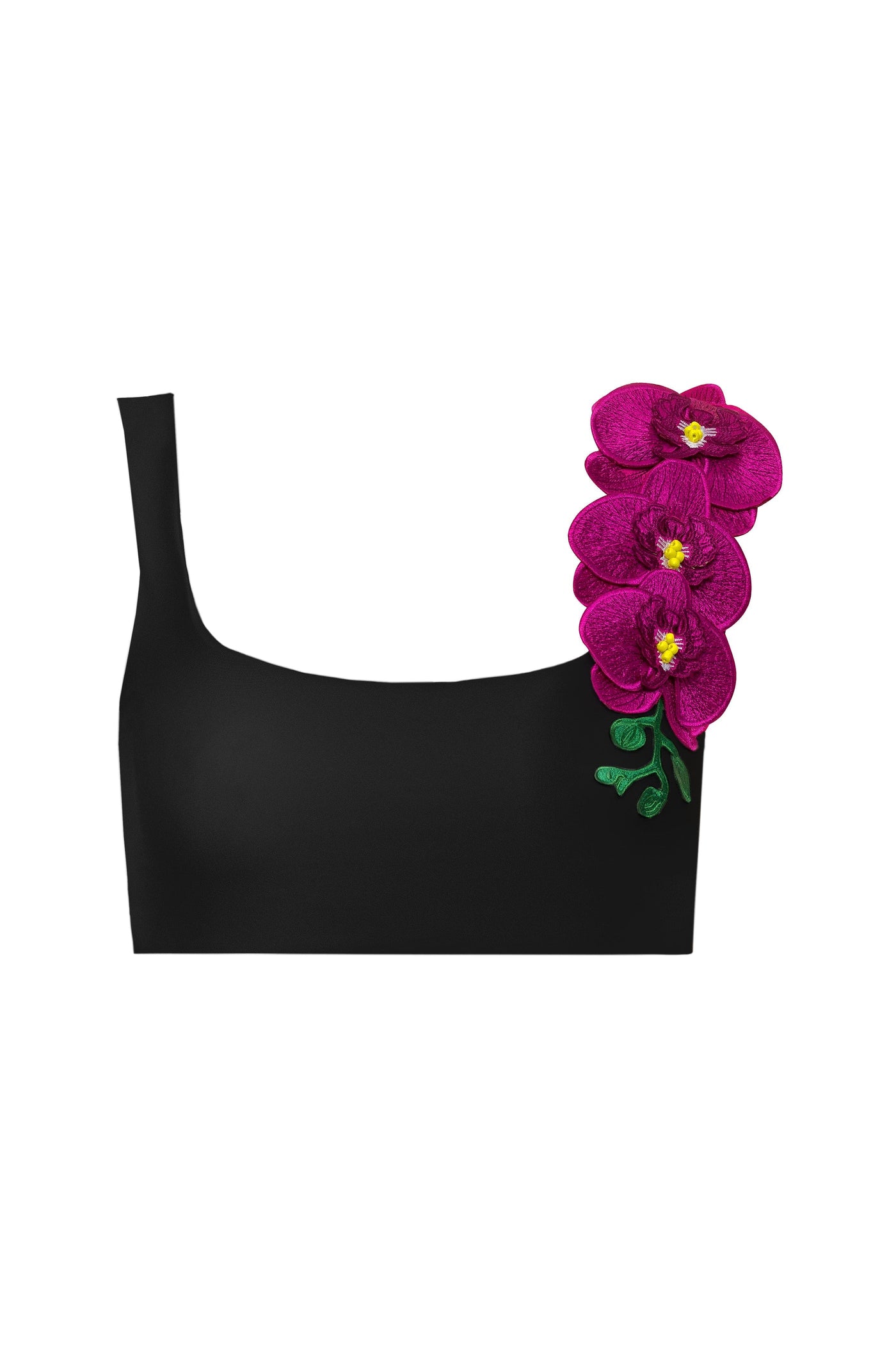 Black / XS Orchids of Biscayne Fuchsia Bikini Top 2022 Nikoza Swimwear Orchids of Biscayne Fuchsia Bikini Top Olga Nikoza Swimwear
